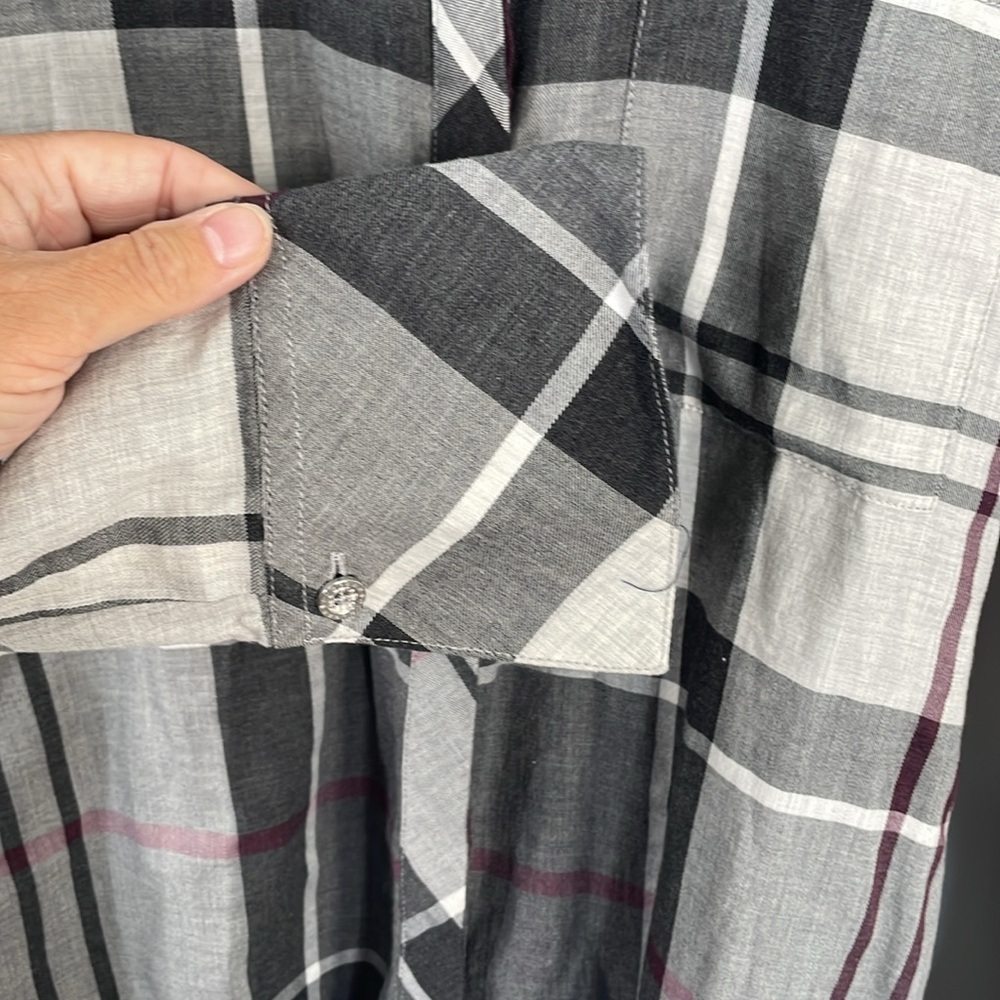 Barbour Glenn Winter Tartan Tunic Fit Button Front Shirt Sz 6 - Picture 9 of 14